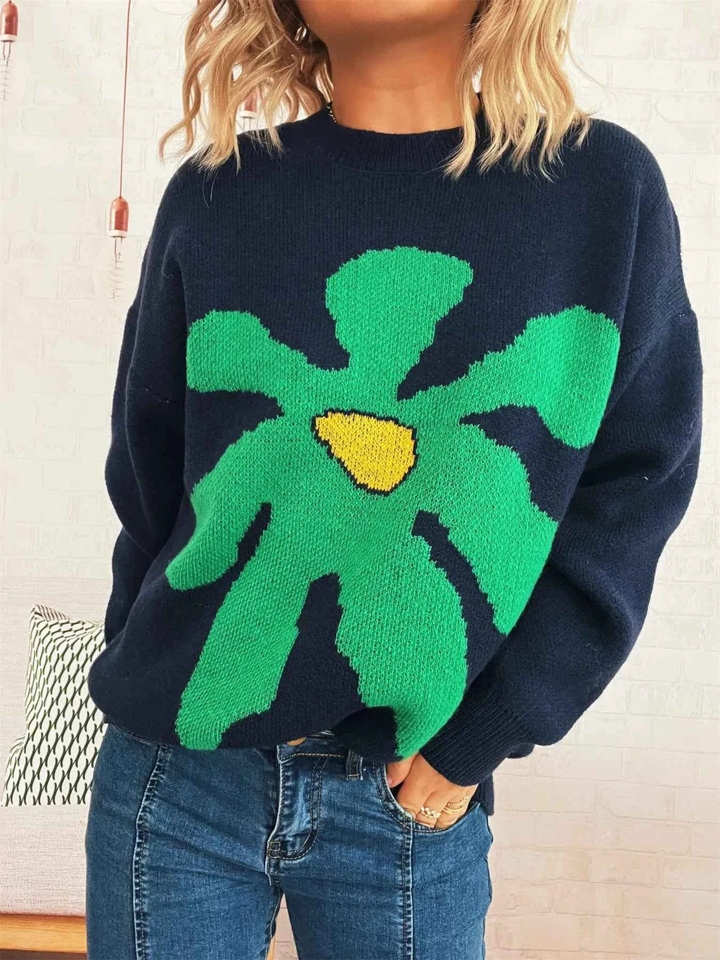 Flower Dropped Shoulder Sweater 7d55fe429a03445e89abc1e911cbb4eb-Max-Origin