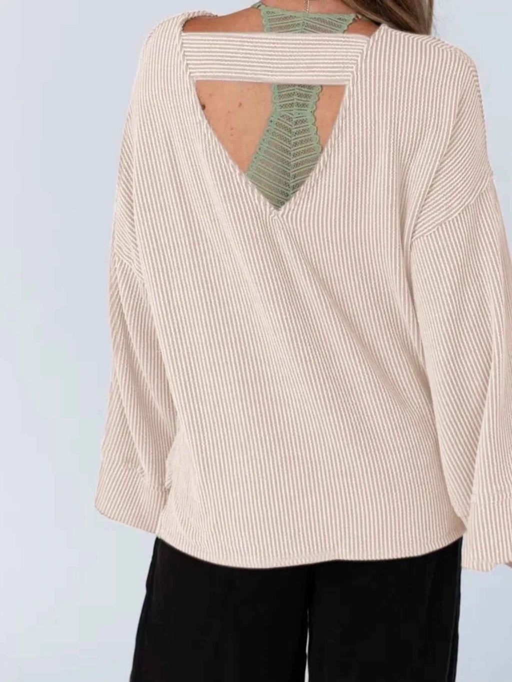 Cutout Back Long Sleeve T-Shirt