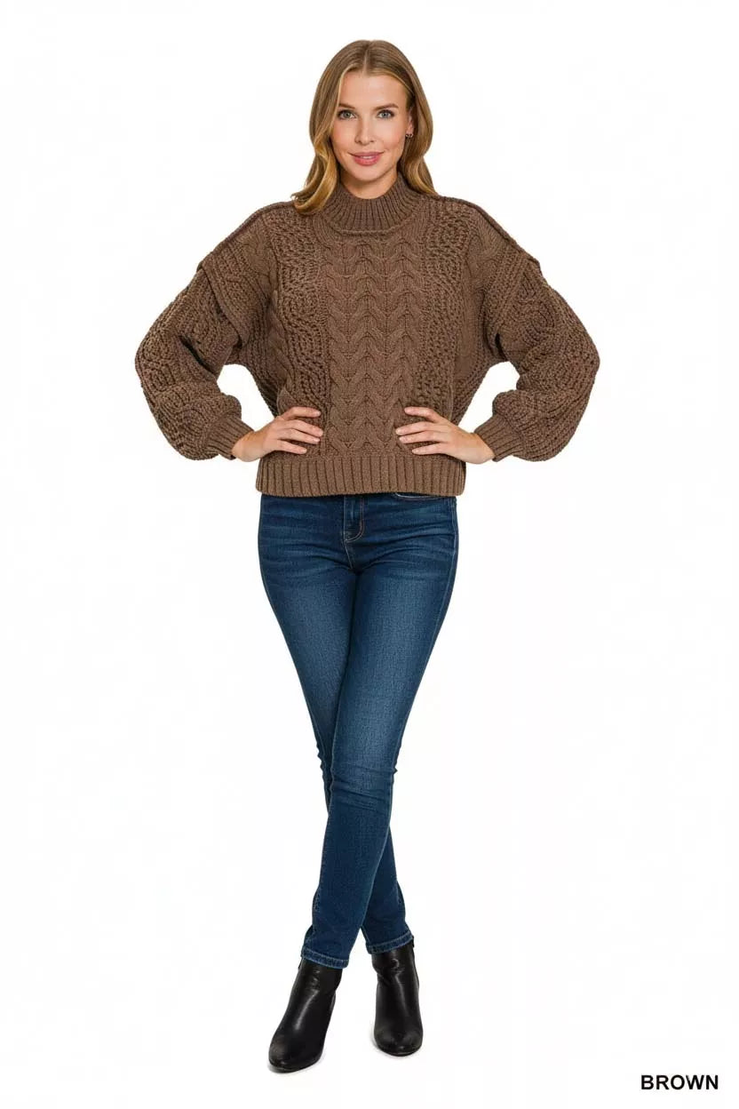 Zenana Cable-Knit Ribbed Turtleneck Sweater 7d8dbf14-e4f4-455f-aabb-050e348823e5-Max-Origin