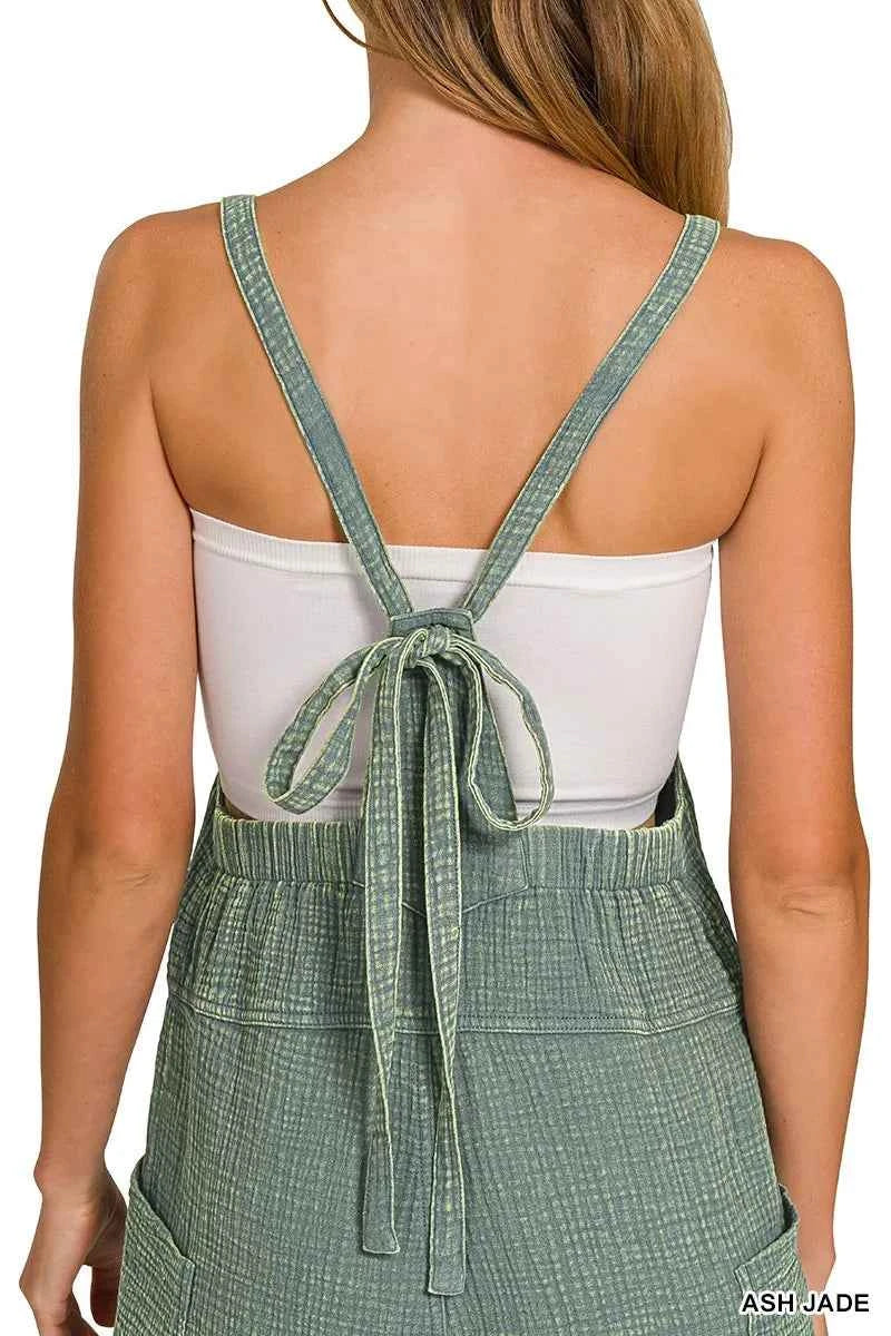 Zenana Washed Double Gauze Tie Back Rompers 7de9b245b732470c80b25ec18a1e487e-Max-Origin