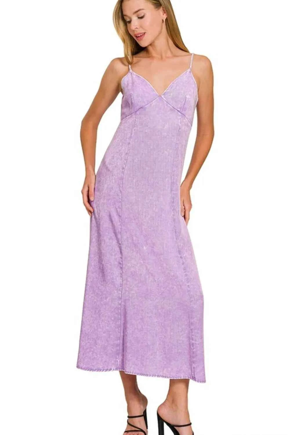 Zenana Tencel Mineral Washed Maxi Dress B LAVENDER 7e01483c-d959-4e0c-a9e8-67173e23b487-Max-Origin