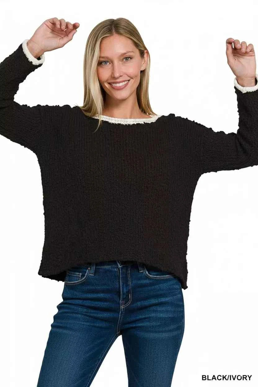Zenana Contrast Trim Cropped Sweater 7e0aaba9-ea4b-4dbb-91dc-69cfee139872-Max-Origin