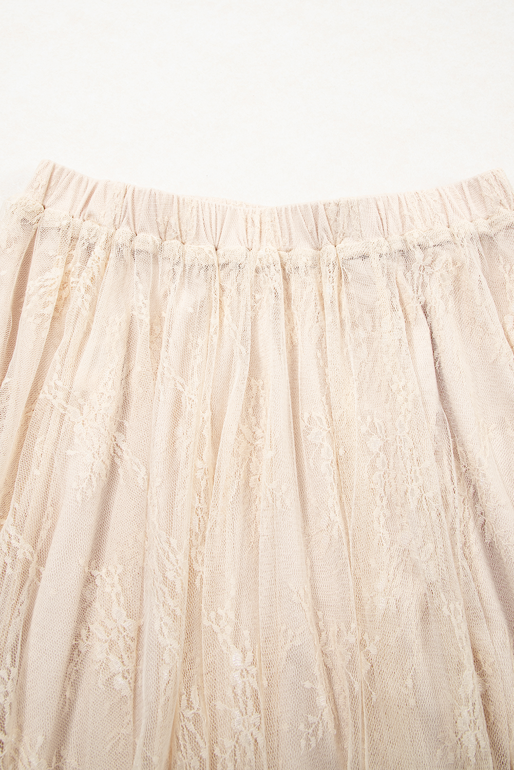 Apricot Lace Cascading Tiered High Waist Maxi Skirt 7e132c43e0e29384
