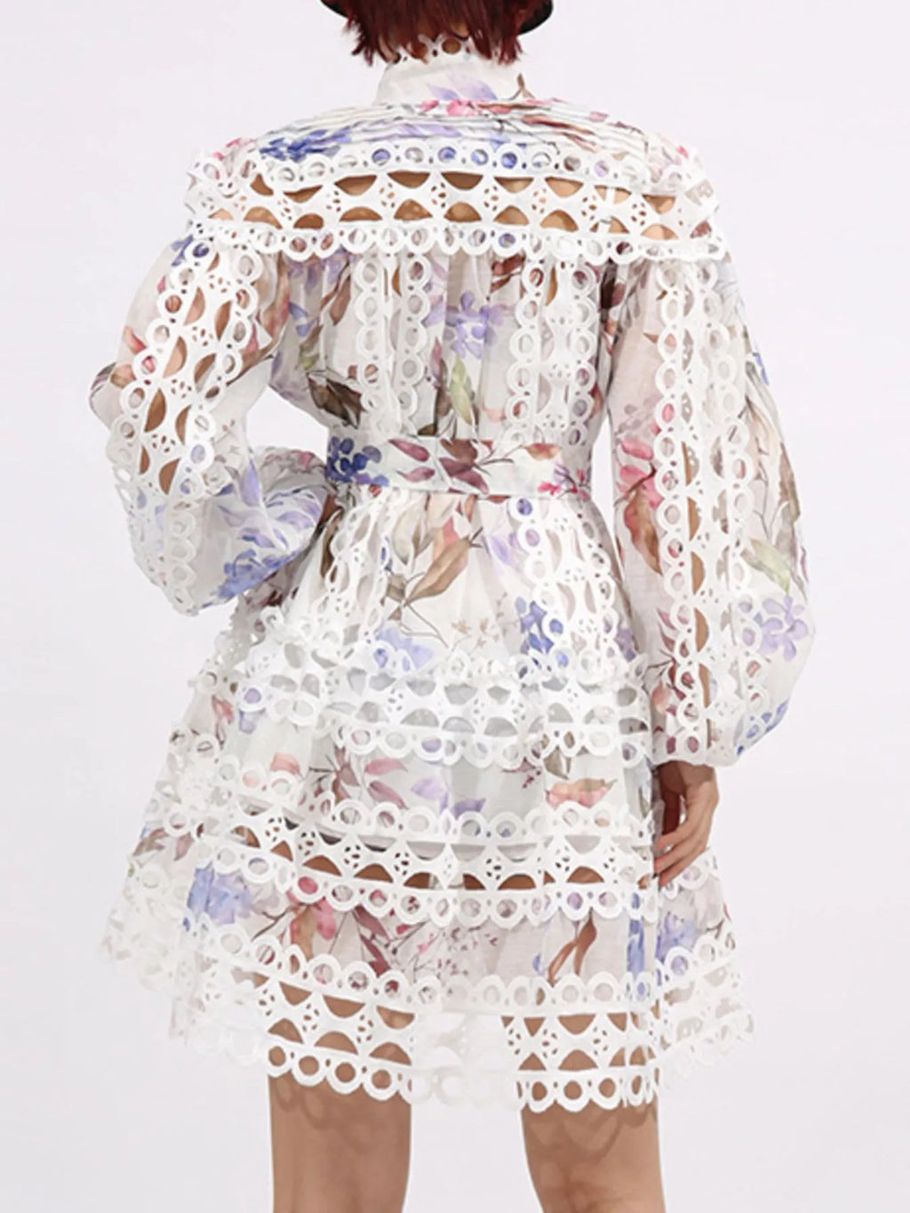 Lace Eyelet Mini Dress with Balloon Sleeves 7e32e9e5-c9d0-4e12-814c-c25d1d00dd05-Max-Origin