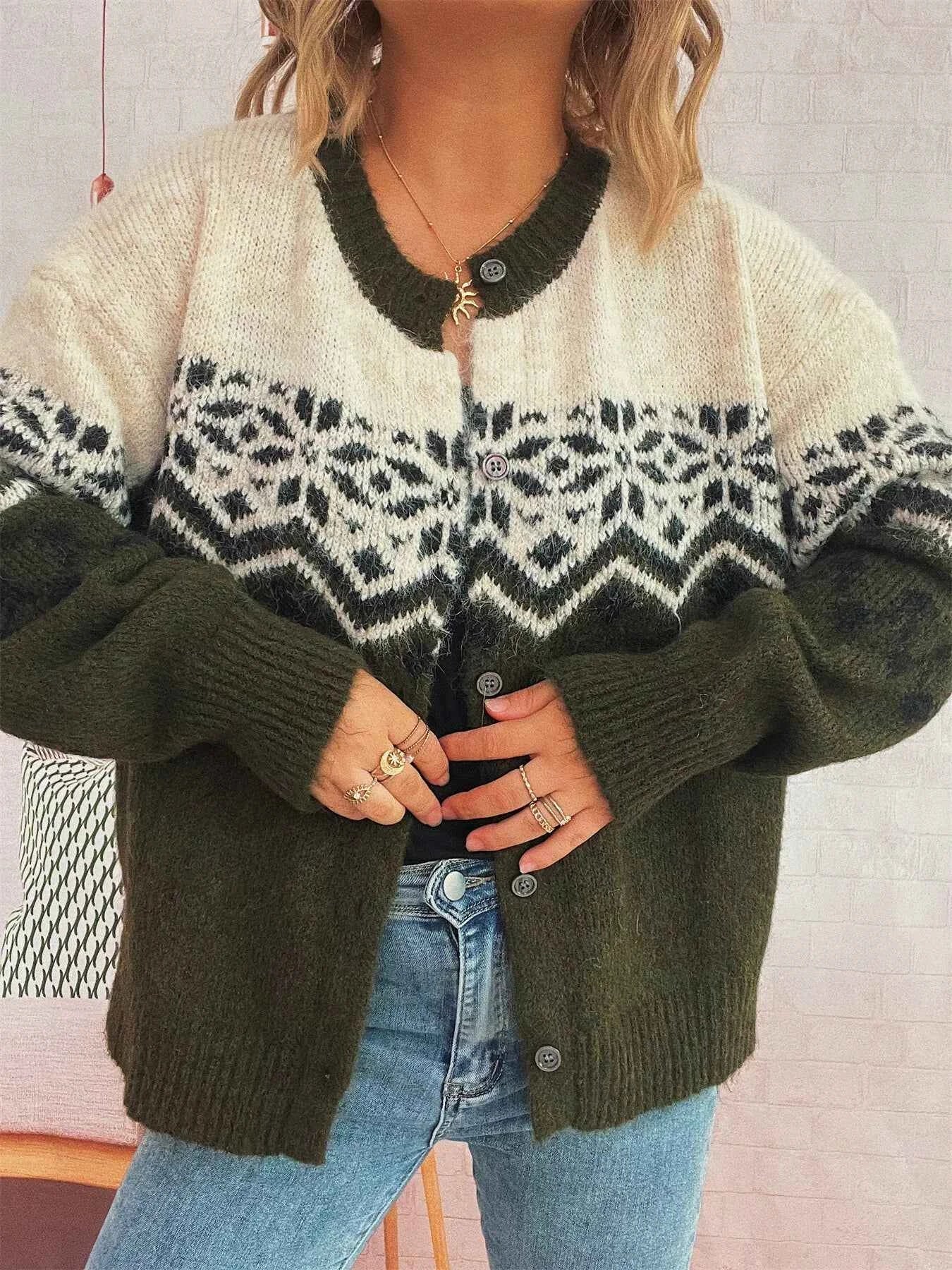 Christmas Button Up Drop Shoulder Cardigan 7e375c1360de496a85147811c125873a-Max-Origin