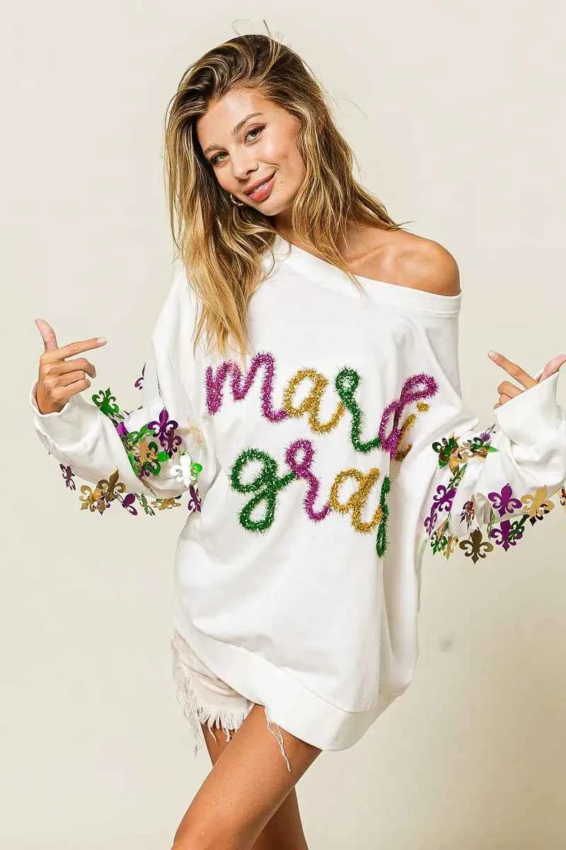 BiBi Fleur De Lis Sleeve Mardi Gras Pullover 7e55cf6884364db4b68f7249054c23cb-Max-Origin