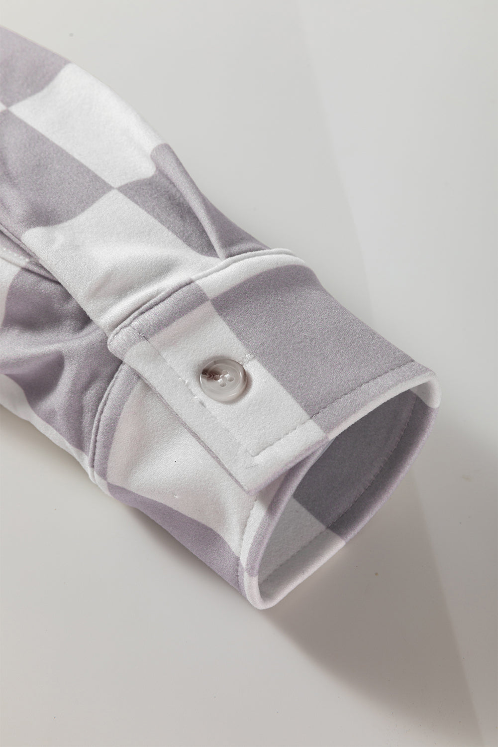 Khaki Checkerboard Flap Pocket Button Front Shacket 7e947862fa78a9ed