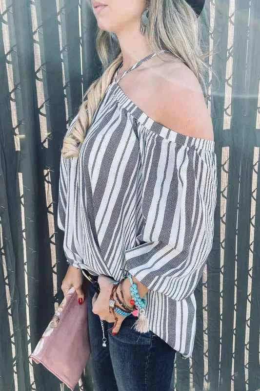 And The Why Stripe Printed Cold Shoulder Halter Neck Top 7e95a1fd65284947937a9ab6f4d72a95-Max-Origin