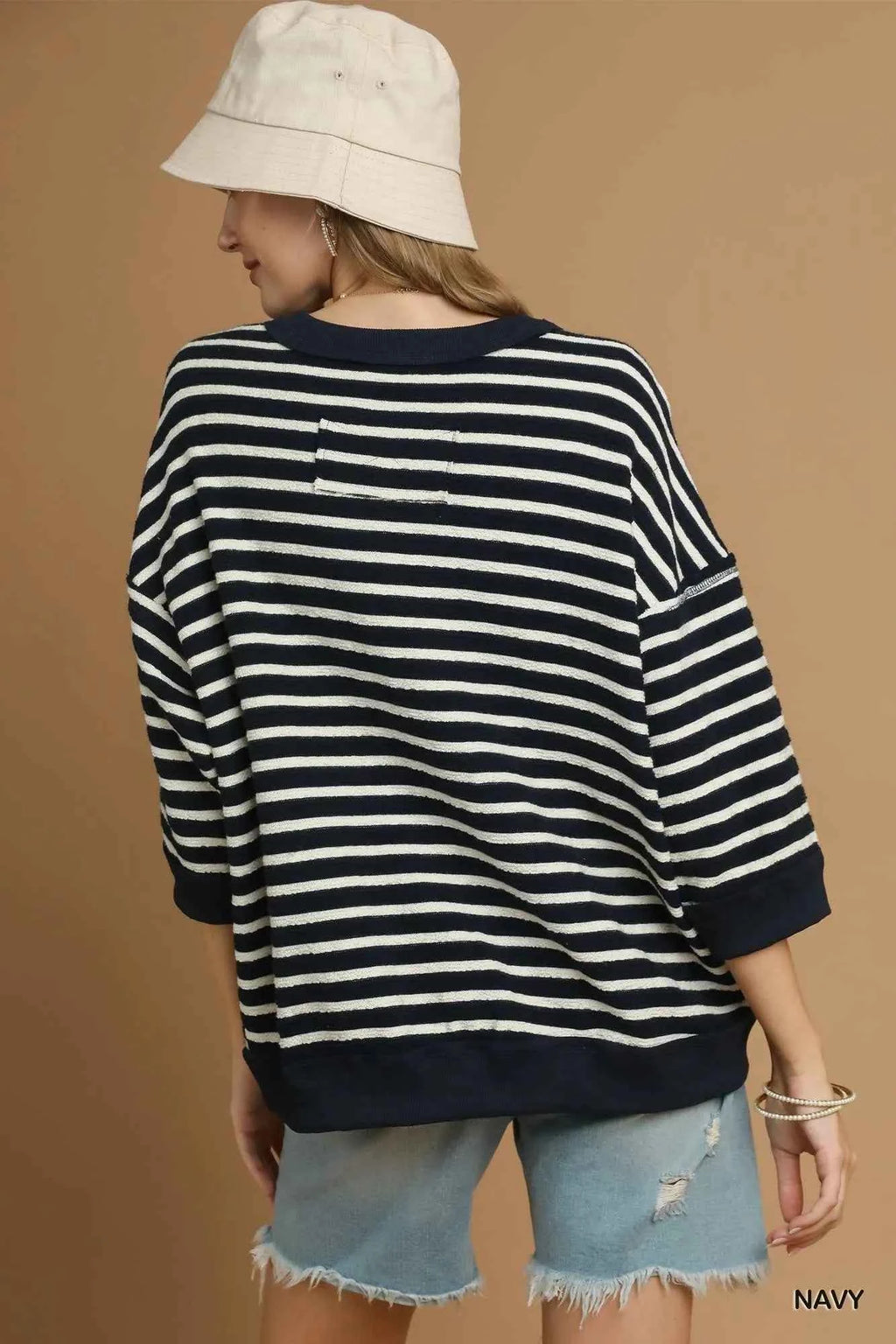 Umgee Ribbed Hem Striped Oversized Knit Top 7eb32445-d569-4850-a513-6c3d7e2c38cd-Max-Origin