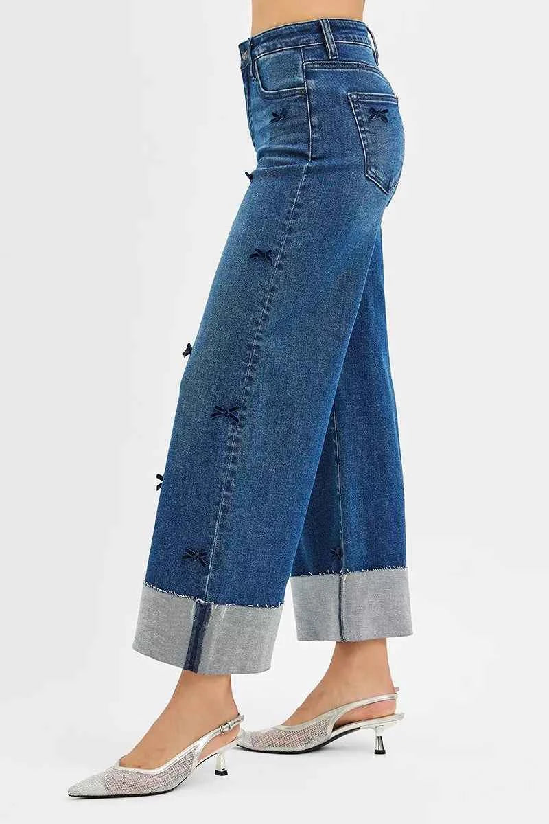 RISEN High Rise Crop Wide Leg Ribbon Detail Jeans 7f95042a5c6d4e379ba36ae0788ec5d6-Max-Origin