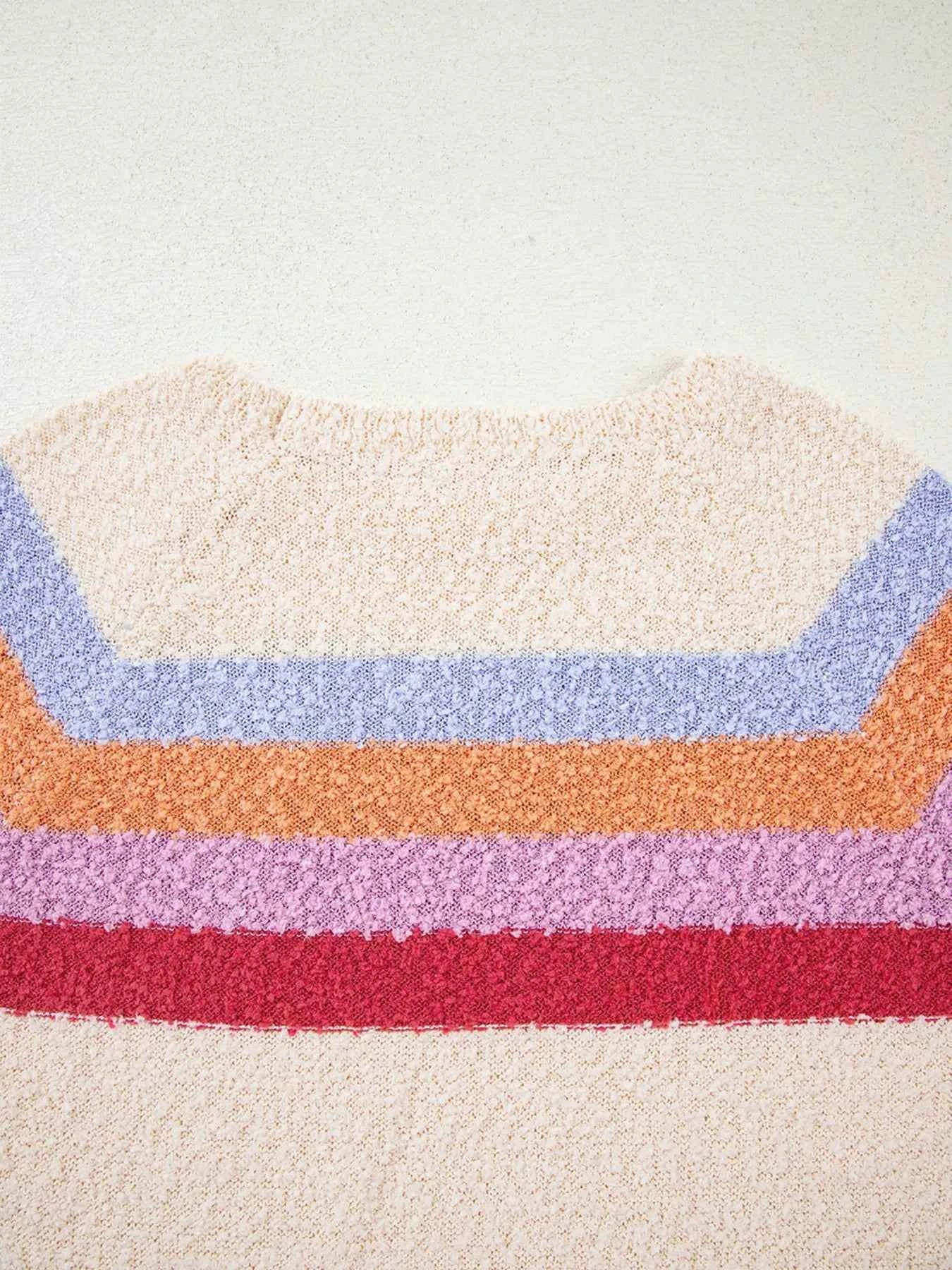 Striped Color Block Loose Sleeve Sweater 7fa5a125539a4de4b463e46bd4c02600-Max-Origin