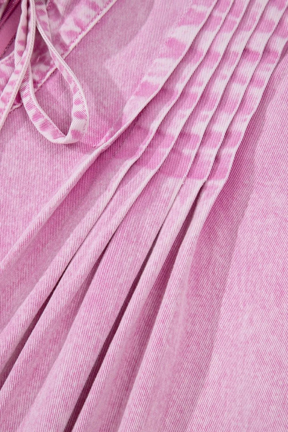 Mineral Wash Pleated Bust V Neck Sleeveless Denim Romper 7fb37e88-8f35-488b-8822-6af309763fdb-Max-Origin