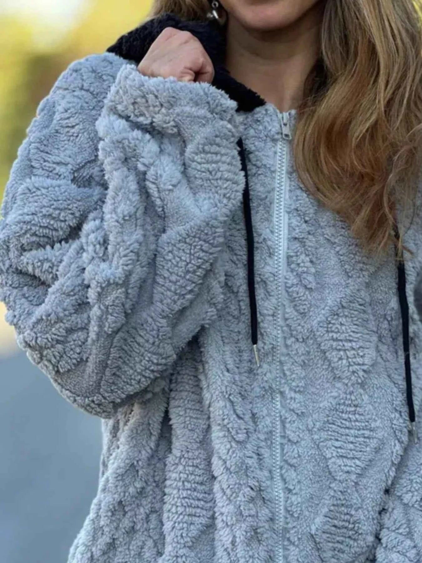 Full Size Zip Up Long Sleeve Fleece Jacket Plus Size Gray 7fe8bfca-a83d-413c-bc72-80842631ab97-Max-Origin