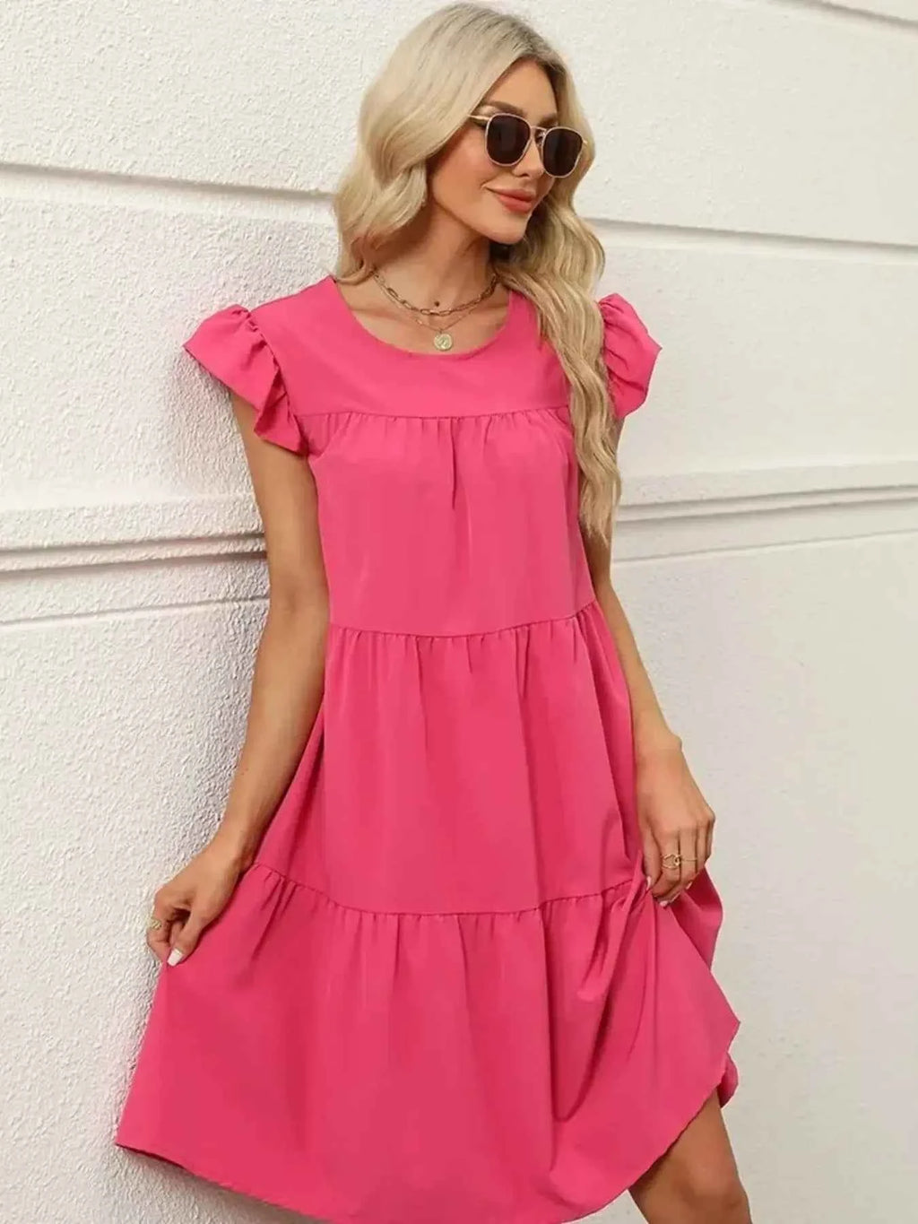Tiered Ruffle Sleeve Mini Dress 800ff3757ae946e383a68bda5a250532-Max-Origin