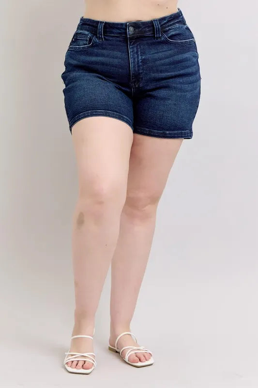 Judy Blue Full Size High Waist Back Flap Pocket Denim Shorts Plus Size 803bfe7a-dc71-4edf-95f2-d9c2a532e580-Max-Origin