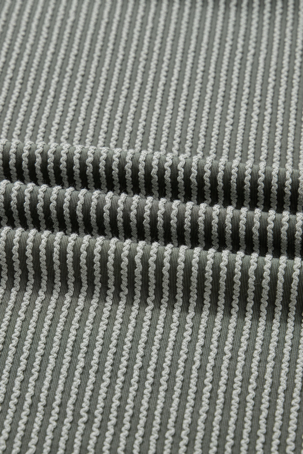 Green Bay Twisted Rib Exposed Seam Detail Long Sleeve Loose Top 80612b4fbaba8d0b