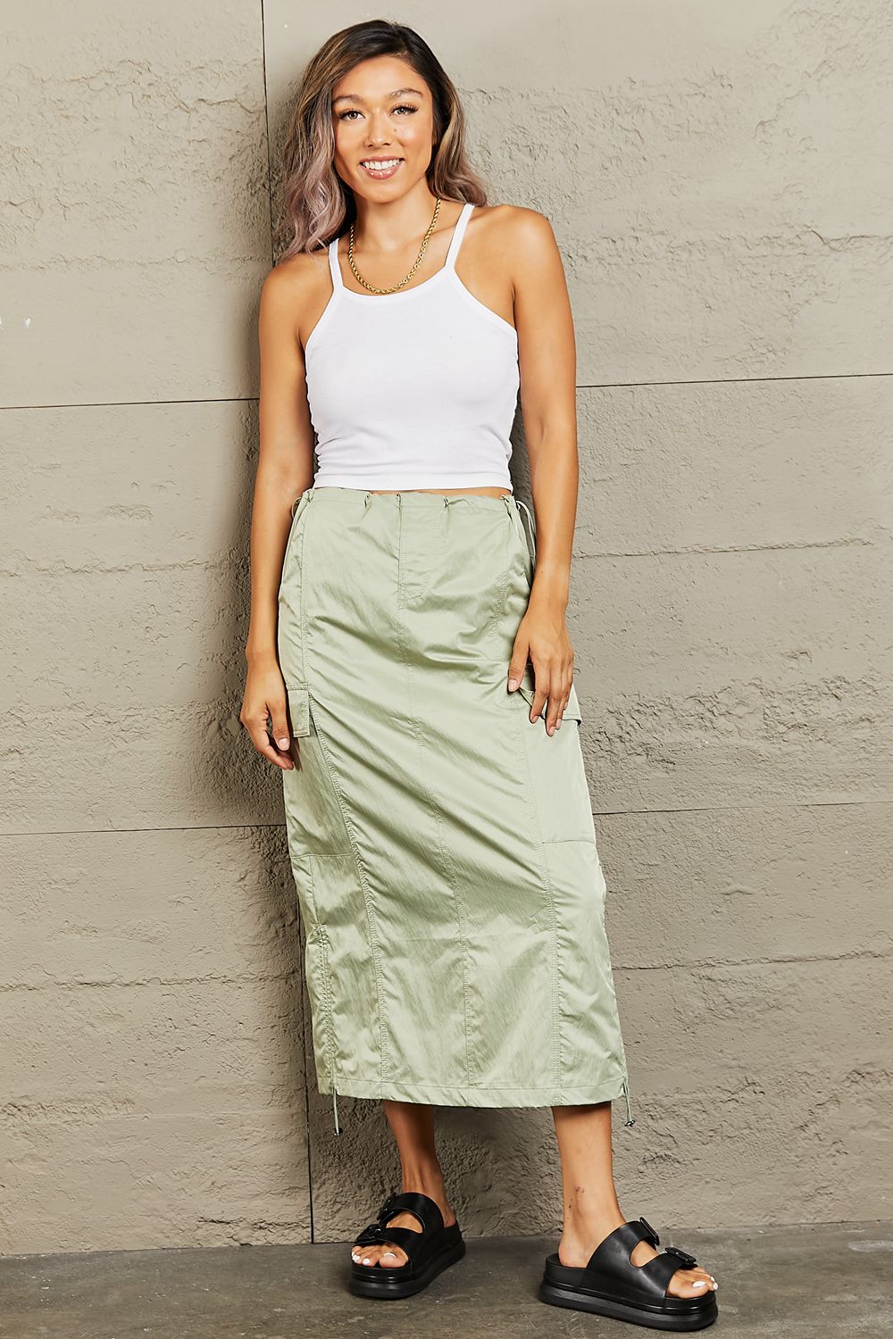HYFVE Just In Time High Waisted Cargo Midi Skirt 8074de4340044468813ed101fa0a100e-Max