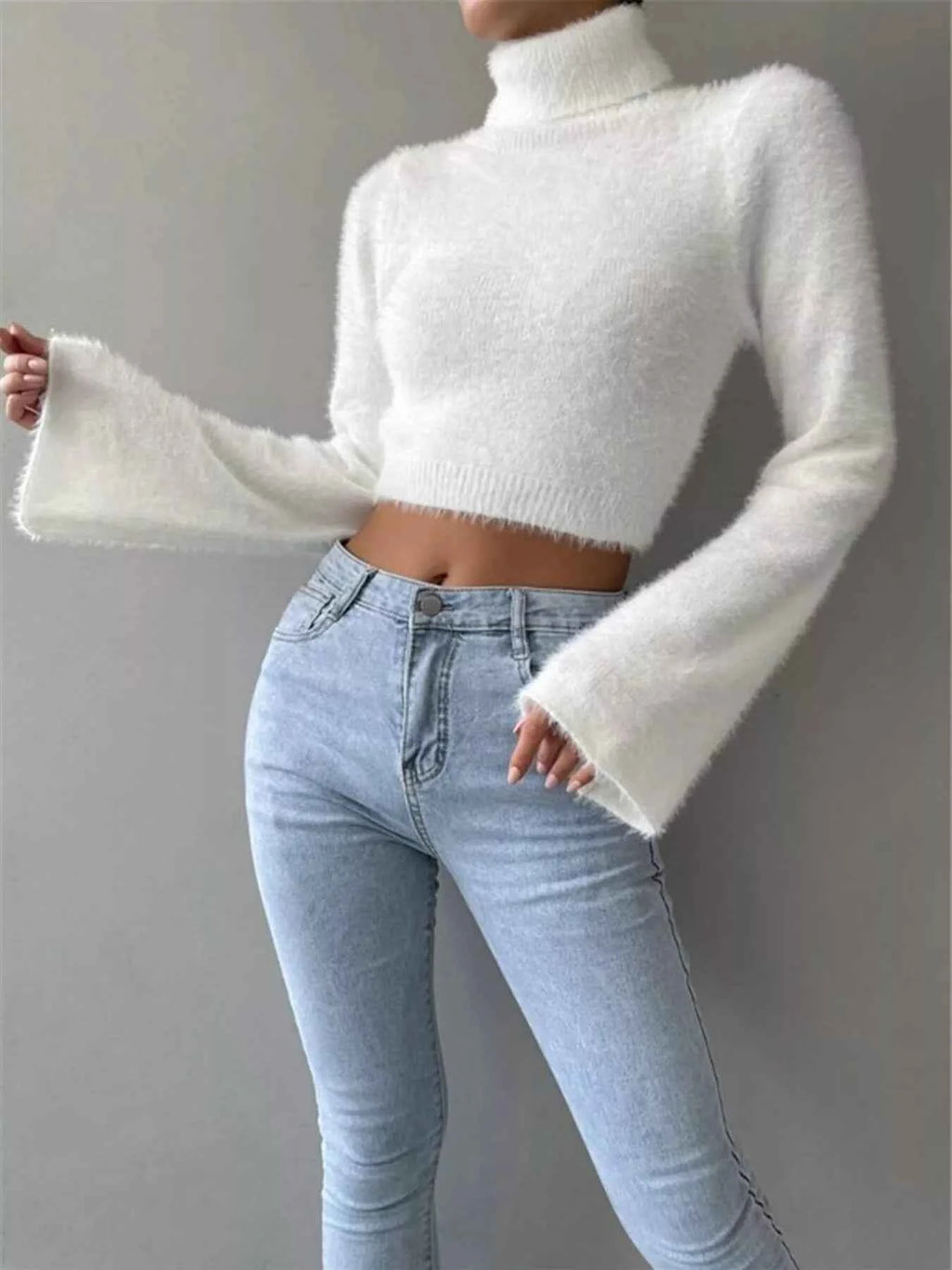 Turtleneck Flare Sleeve Sweater 80cc00a8d80c4cee967986f37456391e-Max-Origin