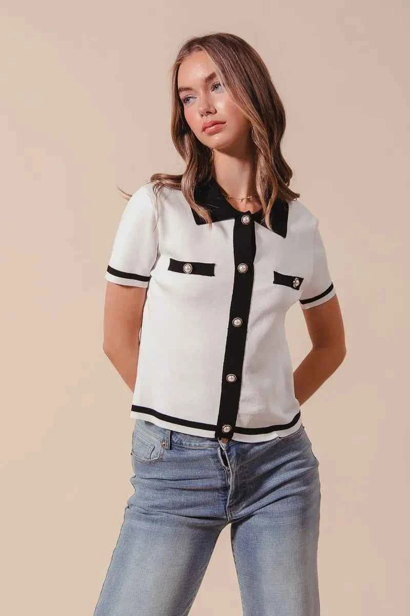 SO ME Button Down Knitted Sweater Shirt Top 818eacca0b624fe884d0852187a3e607-Max-Origin