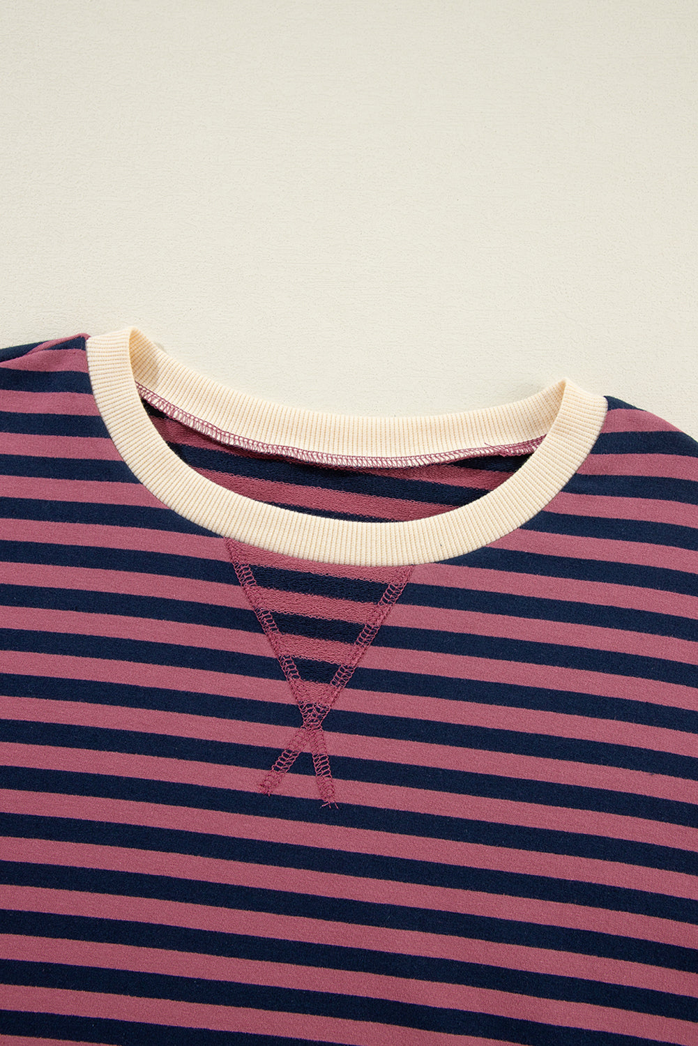 Black Stripe Contrast Edge Cross Seam Oversized Sweatshirt 819aaf39443968f3