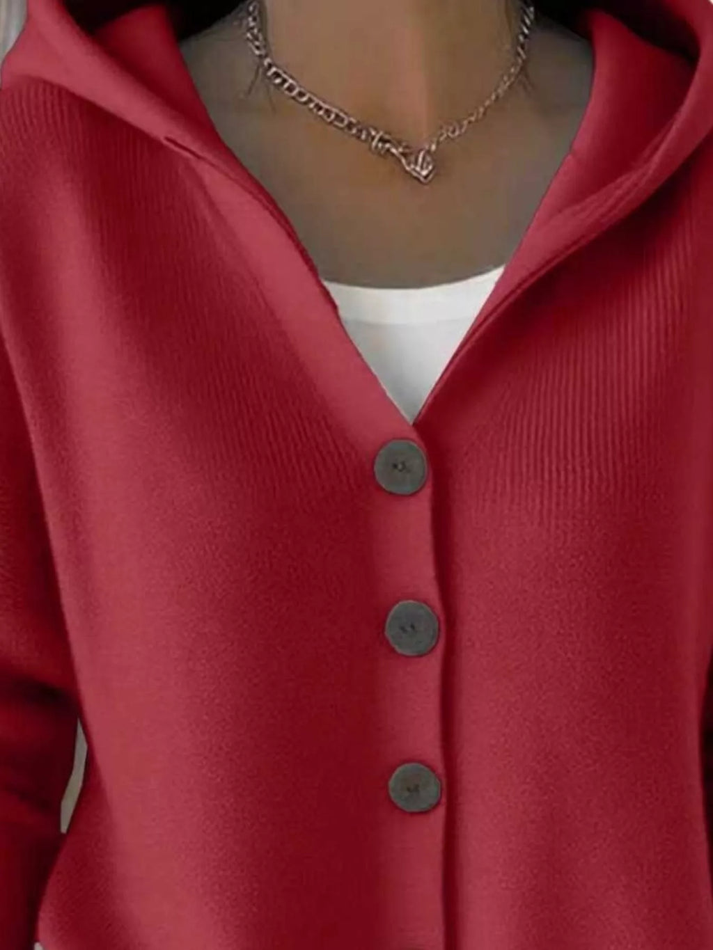 Full Size Hooded Button-Front Soft Knit Cardigan Plus Size 819ae7b1-3826-496e-9791-544f914eb933-Max-Origin