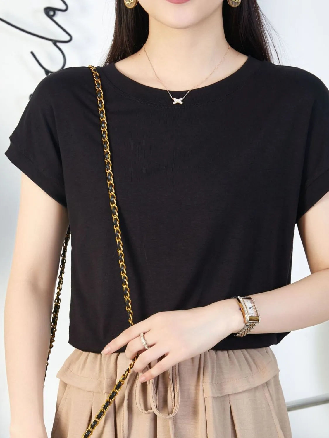 Round Neck Short Sleeve T-Shirt 81e226ee-95ca-4326-a5d7-414079fd0133-Max-Origin