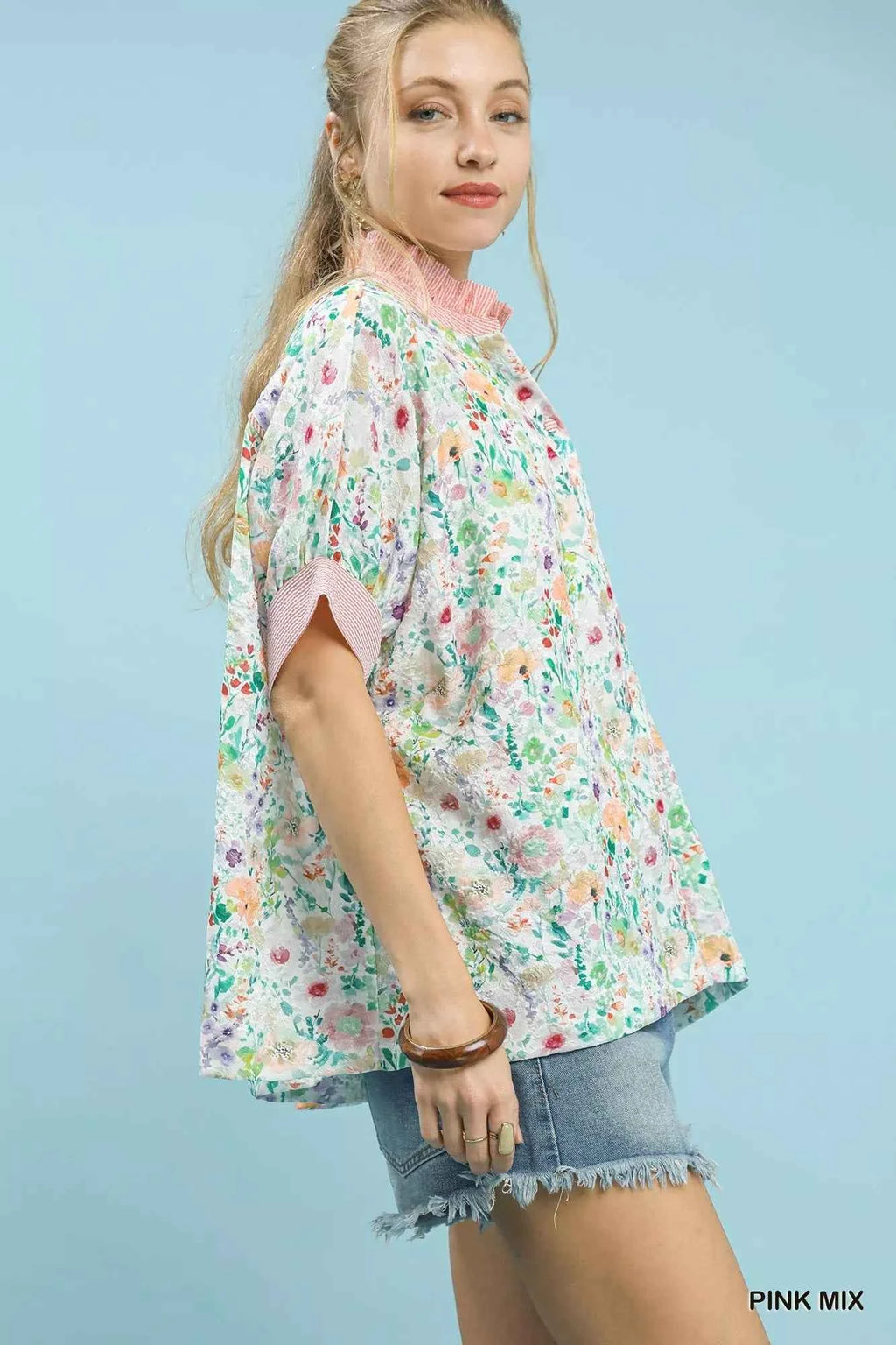 Umgee Jacquard Floral Print Button-Down Shirt 8227d624-84e7-4c95-8998-3378472263e9-Max-Origin