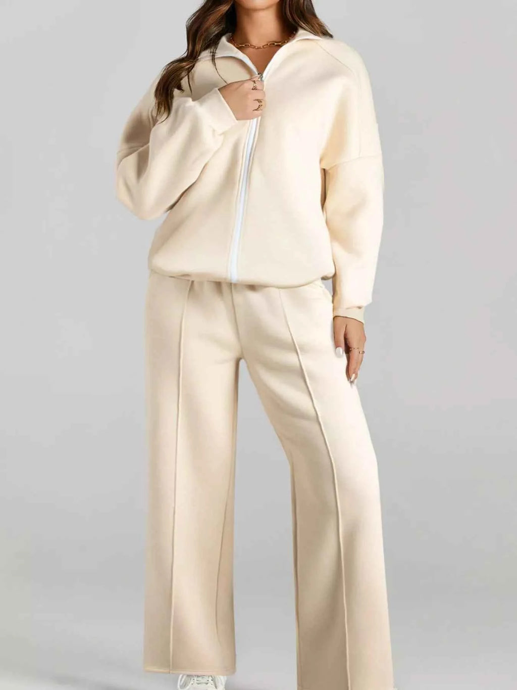 Drop Shoulder Zip Up Jacket and Drawstring Pants Active 2pcs Set 8239e656-5388-4190-9059-942ad25aea9d-Max-Origin