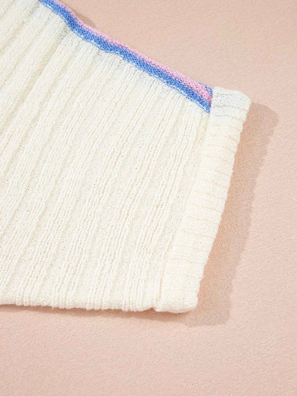 Striped V Neck Dolman Sleeve Rib Knit Oversized Sweater with Slits 823b8fa19a4d42719431070e6ba3fa41-Max-Origin