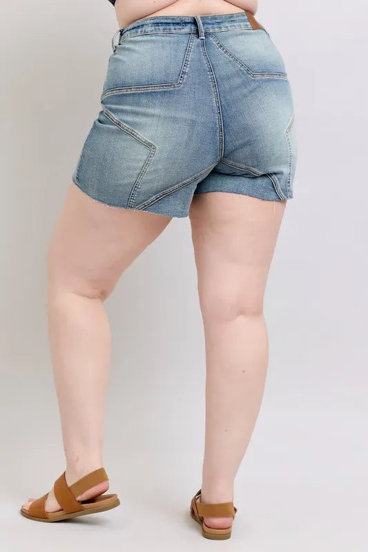 Judy Blue Full Size High Waist Star Seam Detail Denim Shorts Plus Size 82afb299-445a-4376-83c1-a0bef33cc0be-Max-Origin