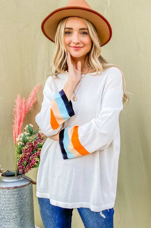 And The Why Color Stripe Sleeve Sweater Top 82b5b95ffac146b89b8c21425e7dcc49-Max-Origin