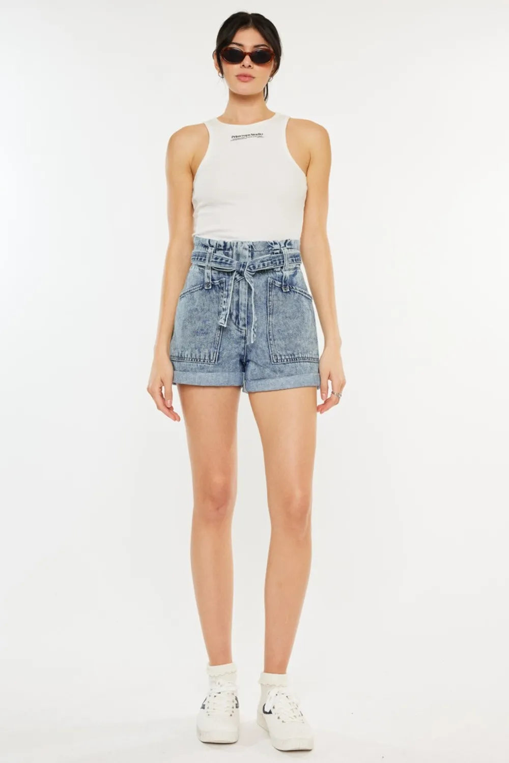 Kancan Ultra High Rise Paperbag Denim Shorts 82bac7e4-642f-4756-8e77-c5bd8168e32f-Max