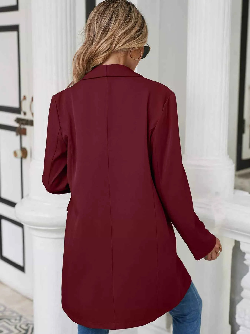 Lapel Collar Long Sleeve Blazer 82f6a20f-cee4-4ce7-ac8f-79bfac7b55a2-Max-Origin