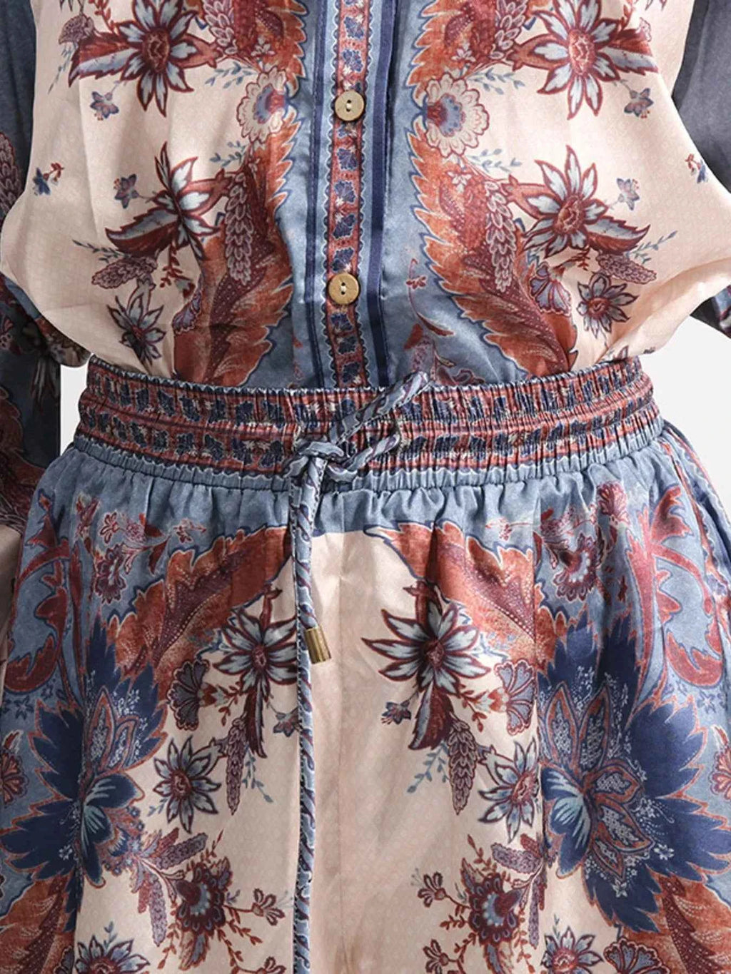 Printed Button Front Long Sleeve Shirt and Shorts Set 834a03f3-b8d8-443b-8670-92ae71a0f900-Max-Origin