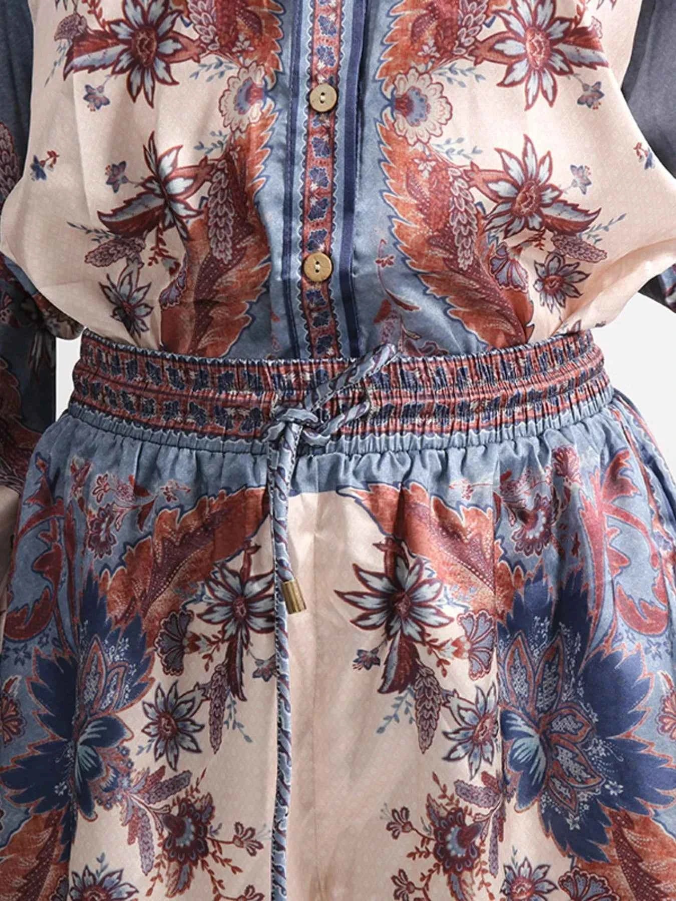 Printed Button Front Long Sleeve Shirt and Shorts Set 834a03f3-b8d8-443b-8670-92ae71a0f900-Max-Origin