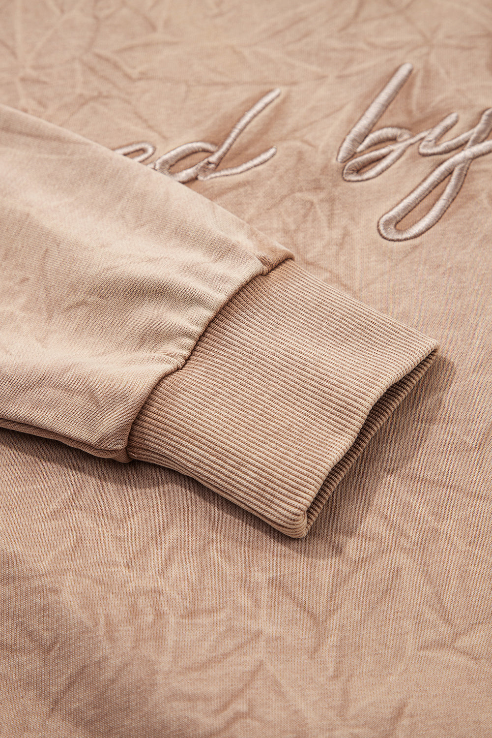 Sea Green saved by grace Letter Embroidery Mineral Wash Loose Sweatshirt 83534804ad43a6e7