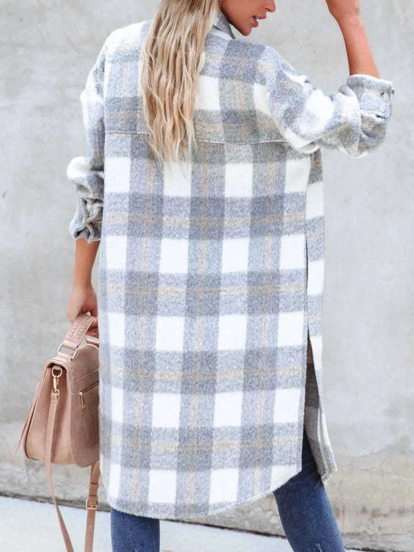 Oversized Plaid Button Up Longline Jacket 83874d5a-bd71-4611-ba91-bd060921e6a3-Max-Origin