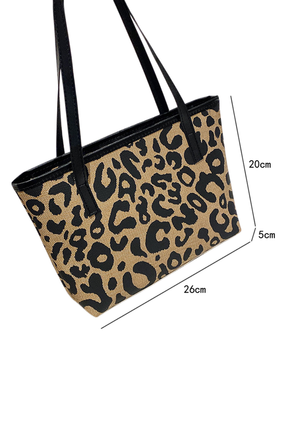 Camel Leopard Print PU Leather Tote Bag Camel ONE SIZE 95%PU+5%Alloy 8392b9a23b77a3c5