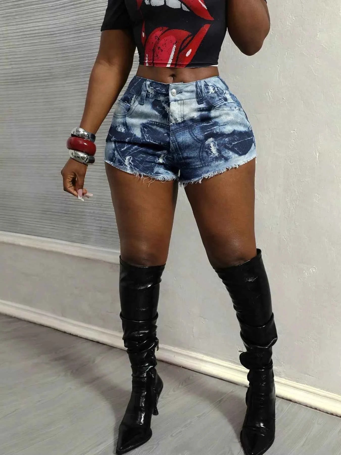 Raw Hem Denim Shorts 839a470bf1514949b19156299a05d98d-Max-Origin