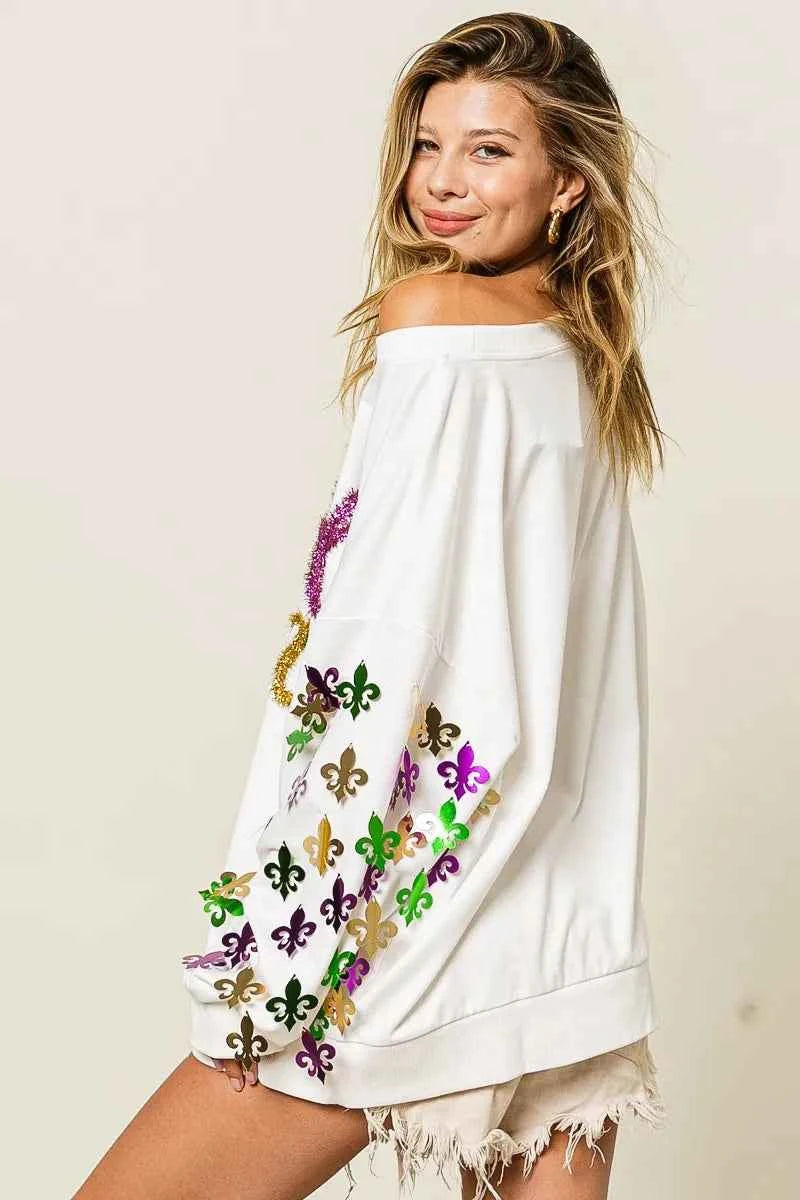 BiBi Fleur De Lis Sleeve Mardi Gras Pullover 83aa6d6c4a9e4cb596795553f77fdb91-Max-Origin