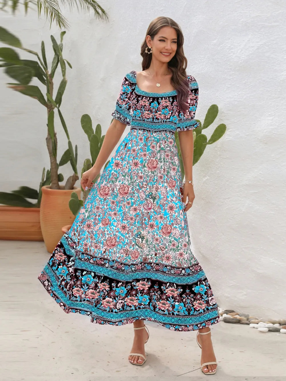 Floral Flounce Sleeve Midi Dress 83b68c61-cdf7-4da7-a64a-b08973c8f91d-Max