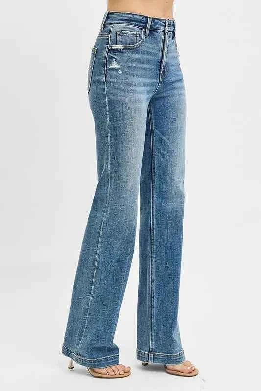 RISEN Full Size Distressed Detail Bootcut Jeans Plus Size 83ffe210-a7cf-4f45-bb1f-1d1e4539a776-Max-Origin