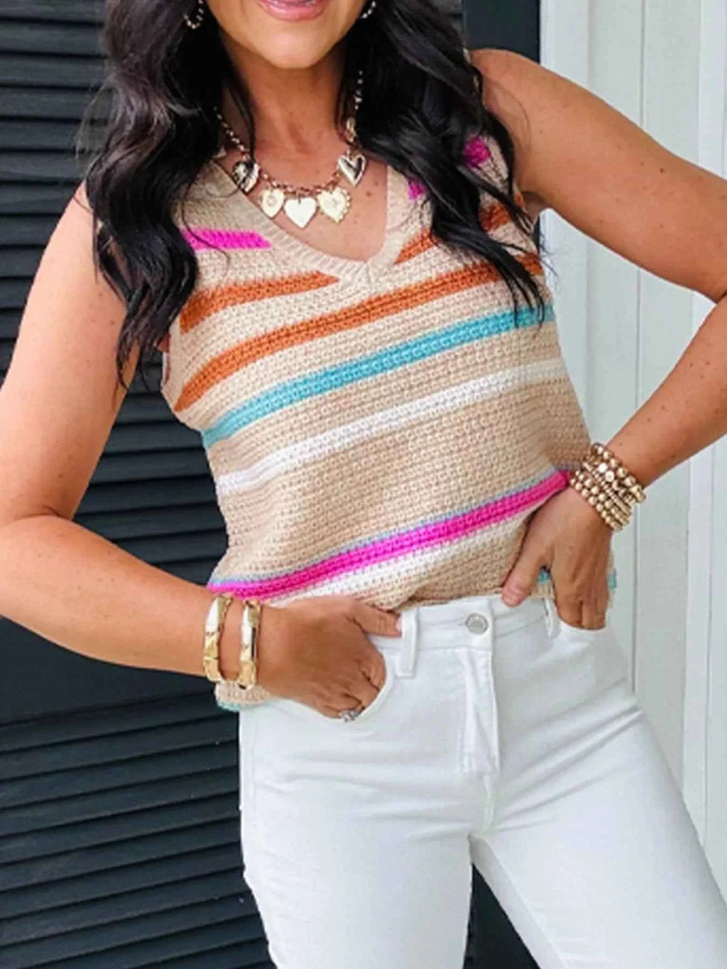 Striped Knit V-Neck Sweater Vest 842e7fe1-957b-44c4-8808-dacfba809601-Max-Origin