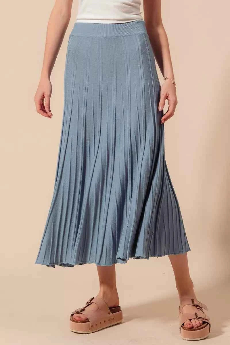 SO ME A Line Knitted Sweater Midi Length Skirt 846c843c-f1dc-4475-a3fb-7d6f5df1a7c1-Max-Origin