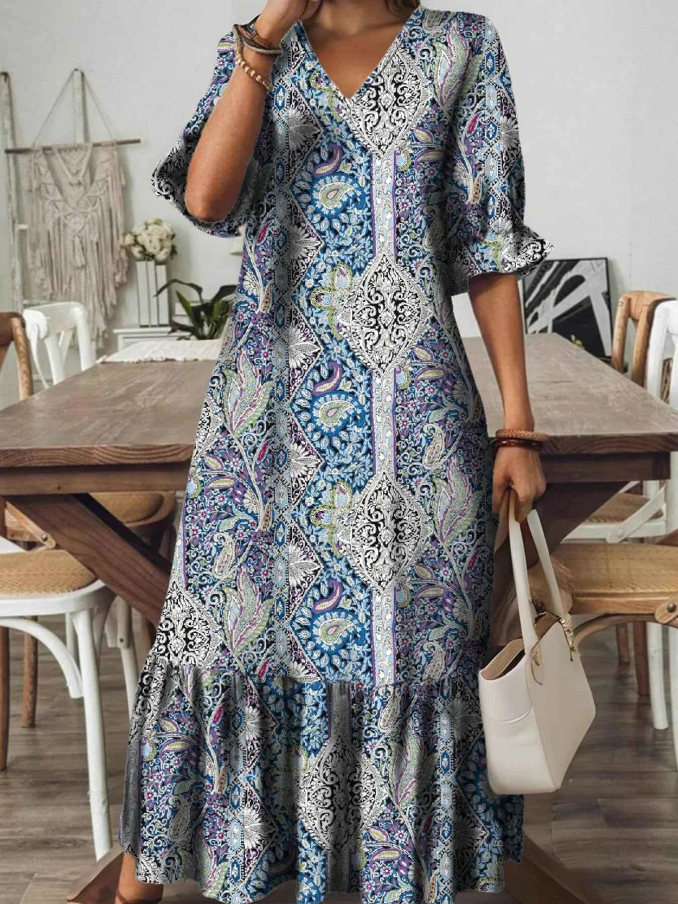Full Size Bohemian Paisley Print V-Neck Midi Dress Plus Size 849d9b239e6b41c180d75197fe1d26ba-Max-Origin