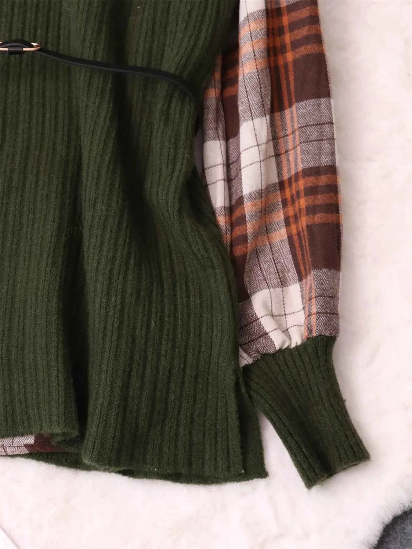 Plaid Long Sleeve Sweater Dress 84bbcaedda08494b9fe9ce9b2f808094-Max-Origin