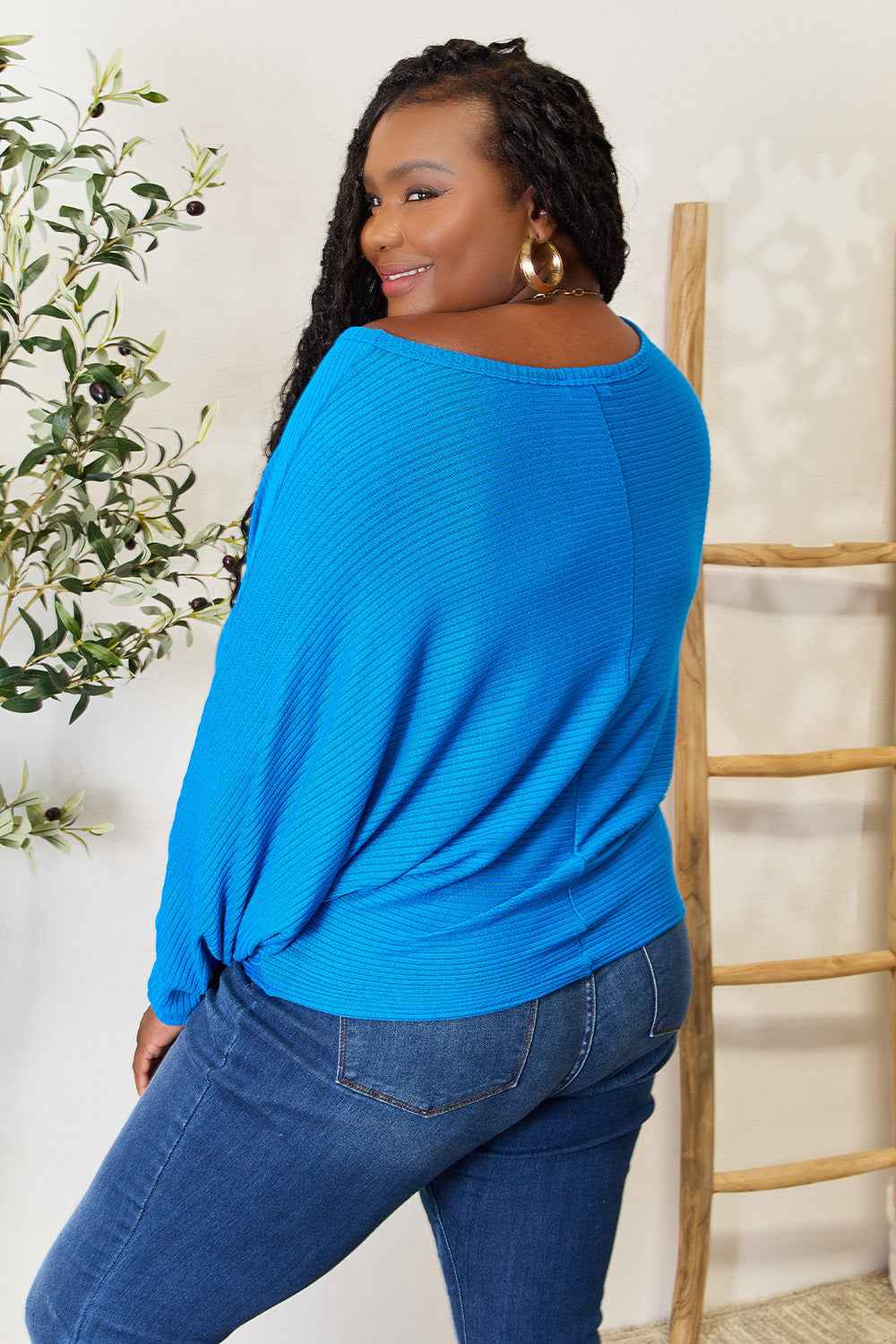 Zenana Full Size Round Neck Batwing Sleeve Blouse 84dc935e394d4140a9e5f0fd06138b0c-Max