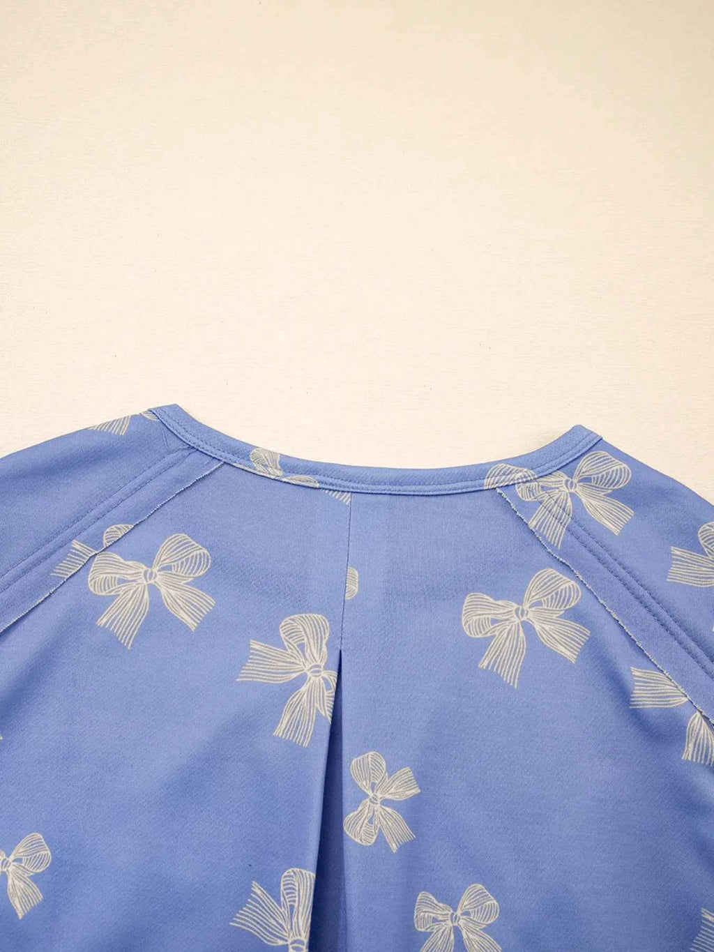 Bow Knot Print Crewneck Ruffled Sleeve Shift Mini Dress 850e312371064d509d7875462b5309bb-Max-Origin