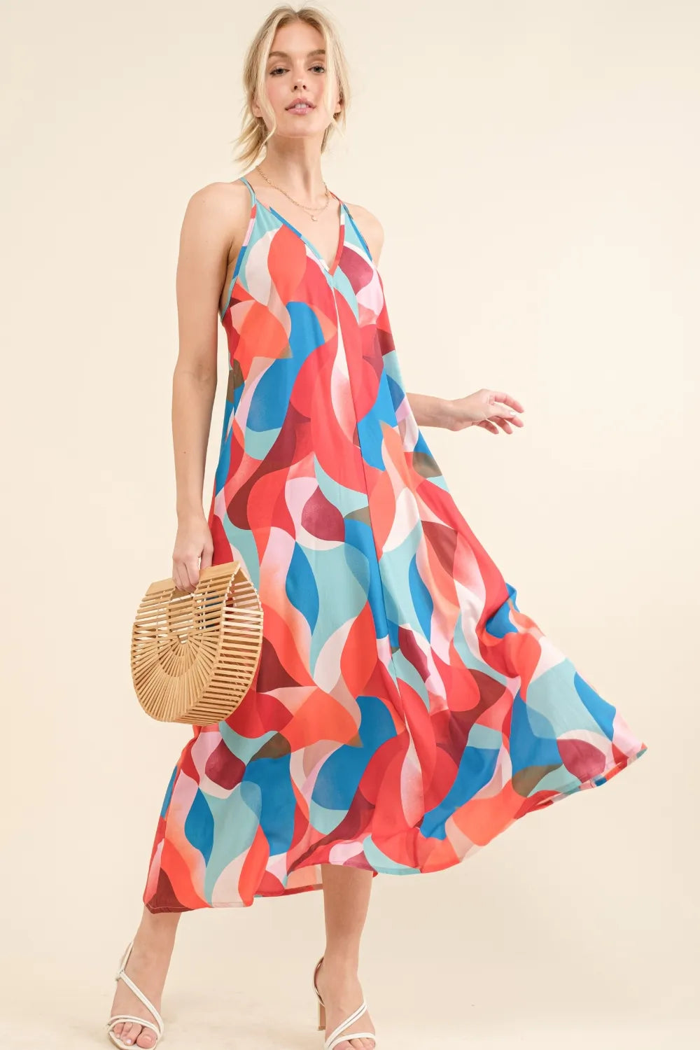 And the Why Printed Crisscross Back Cami Dress Blue Multi 8520cfb1-acac-46e1-97e9-0f31fc0cd52d-Max