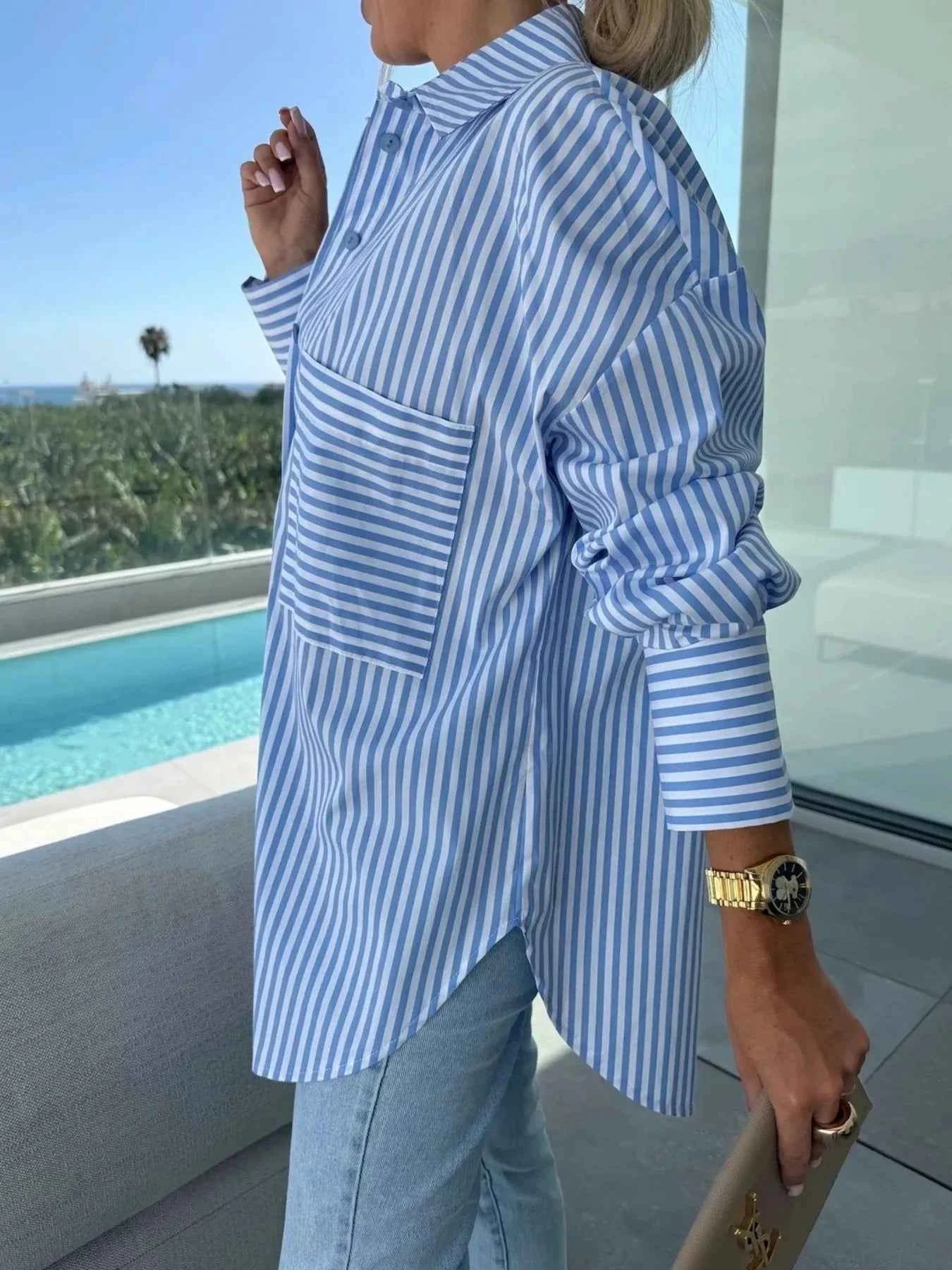 Striped Oversized Button-Down Shirt 85301897-e7fb-4345-81d8-6370f0eaa3b4-Max-Origin